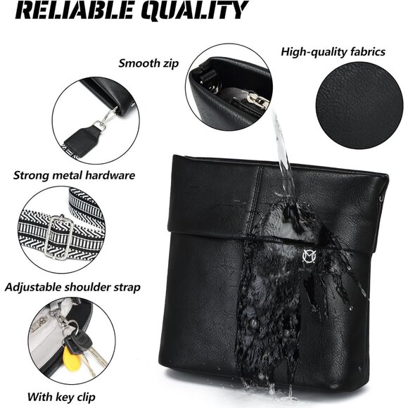 Women Crossbody Purse Leather Bag with Adjustable Straps Medium Organizer - Picture 4 of 7